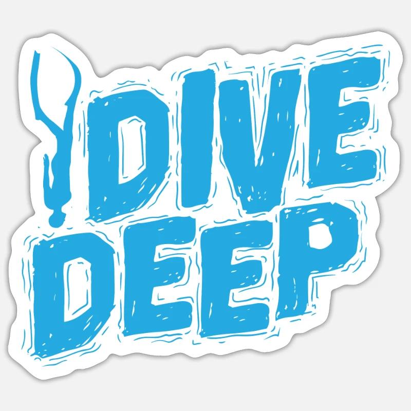 Apnea Diver Dive Deep - Sticker size S (10 x 10 cm) - white matte