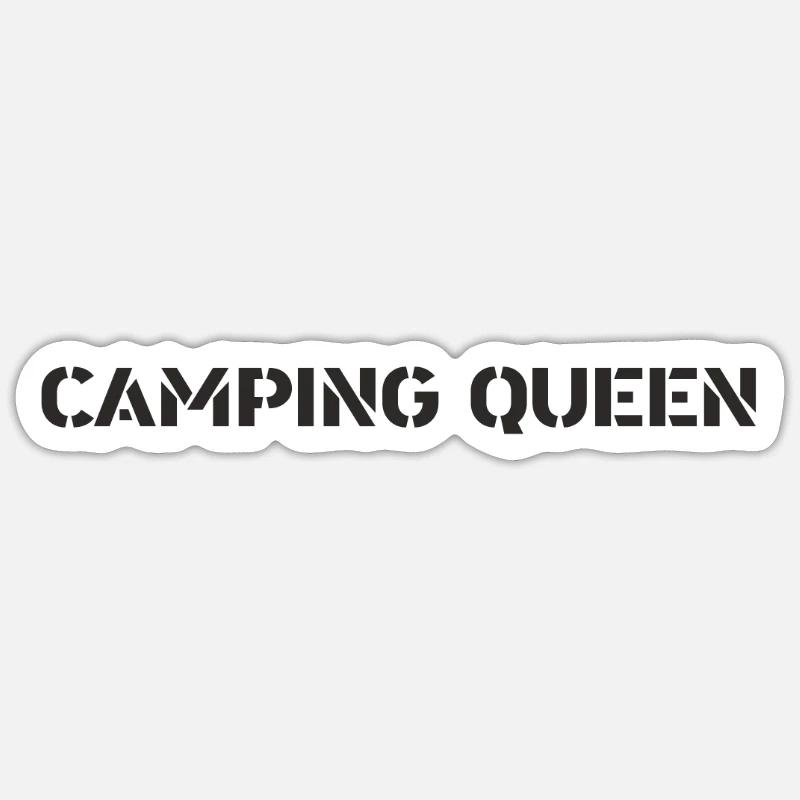 Camping - Camping Queen - Sticker size S (10 x 10 cm) - white matte