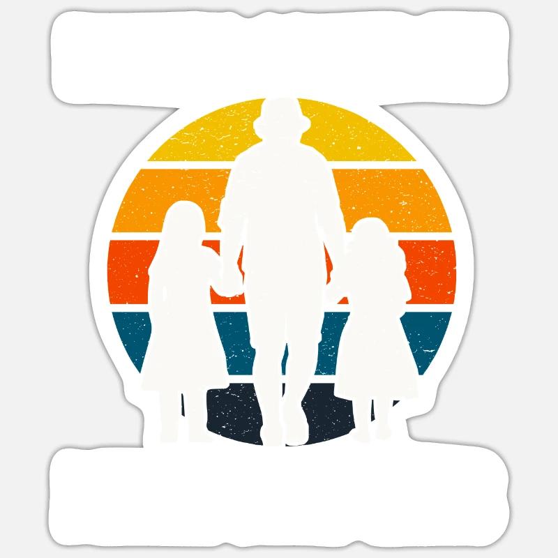 Dad with 2 twin daughters - Nothing Scared Me Sticker size S (10 x 10 cm)
