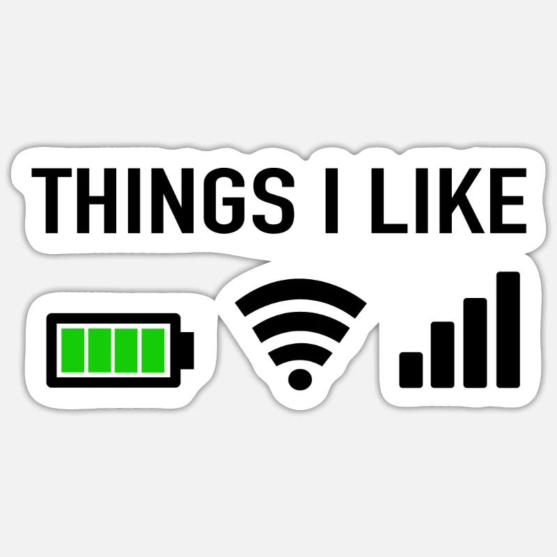 Things I Like - Programmer Gamer Computer Nerd Sticker size S (10 x 10 cm)