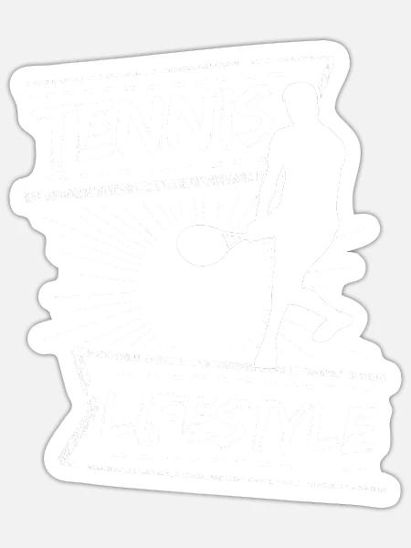 tennis / Tennis / Tennis spieler / Tennis Spielen - Sticker Größe S (10 x 10 cm) - Mattweiß