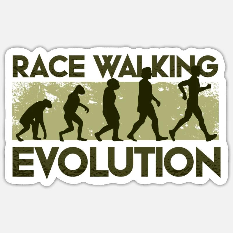 Walking, Walking Evolution - Sticker size S (10 x 10 cm) - white matte