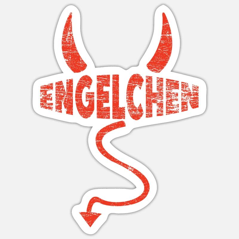 Engelchen Teufel Engel Teufelchen Hörner Sticker Größe S (10 x 10 cm)