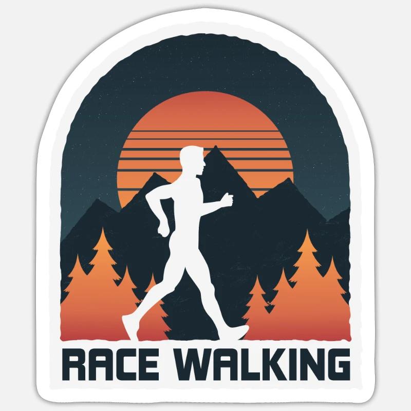 Marcher, marcher dans la belle nature - Sticker taille S (10 x 10 cm) - blanc mat
