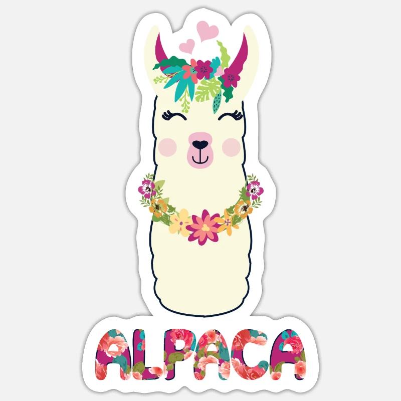 Alpaca - Sticker size S (10 x 10 cm) - white matte