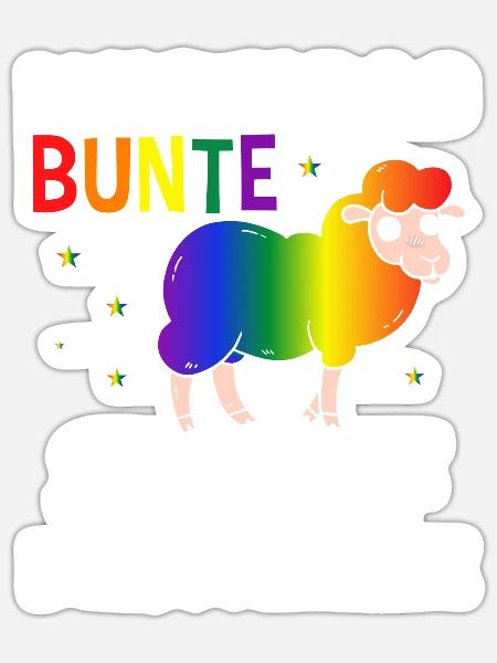 Ich bin das Bunte Schaf der Familie LGBTQ Pride - Sticker Größe S (10 x 10 cm) - Mattweiß