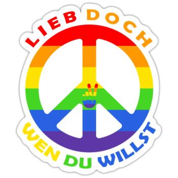 Lieb Doch Wen Du Willst - LGBTQ Regenbogen Rainbow - Sticker Größe S (10 x 10 cm) - Mattweiß - Vorne