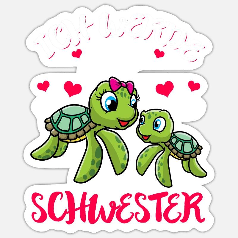 Ich werde große Schwester Geschenk Schwangerschaft - Sticker Größe S (10 x 10 cm) - Mattweiß