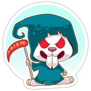 Böser Hase Böser Hasi Lustiges Kaninchen Geschenk - Sticker Größe S (10 x 10 cm) - Mattweiß - Vorne