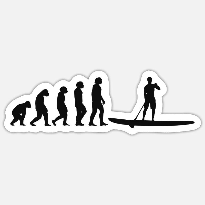 Stand Up Paddle Evolution SUP Board Paddling - Sticker size S (10 x 10 cm) - white matte