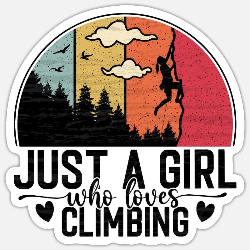 Nur ein Mädchen das klettern liebt- Kletterer Berg Sticker Größe S (10 x 10 cm)