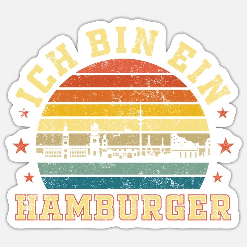 Ich bin ein Hamburger Sticker Größe S (10 x 10 cm)