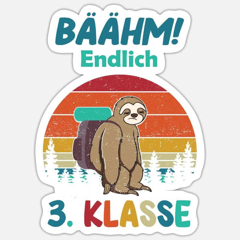 Bäähm 3 Klasse Endlich Grundschule Schule Sticker Größe S (10 x 10 cm)