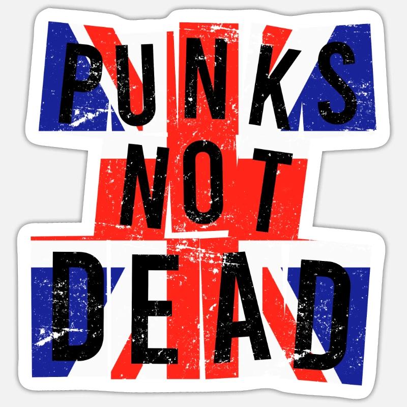 Punks not dead Punker Angleterre Royaume-Uni - Sticker taille S (10 x 10 cm) - blanc mat