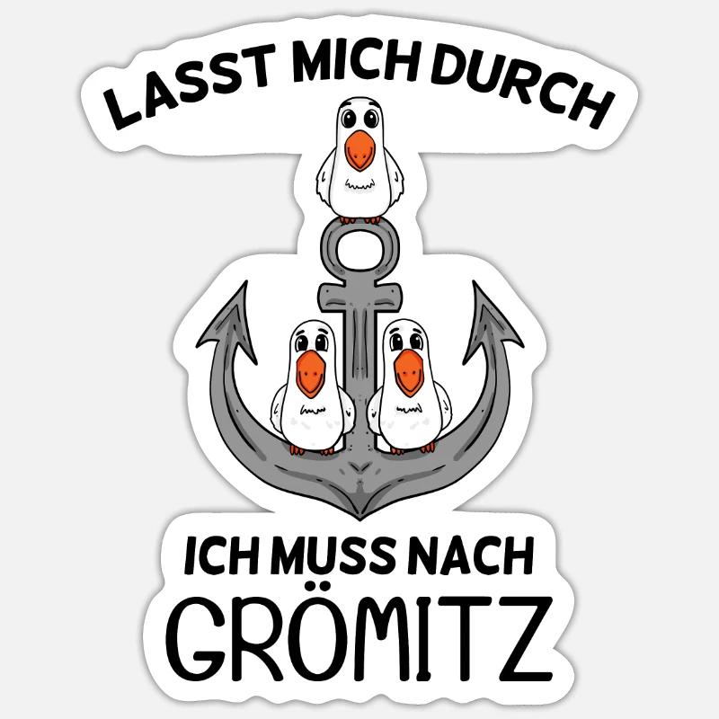 Grömitz Ostsee Spruch Geschenk Sticker Größe S (10 x 10 cm)