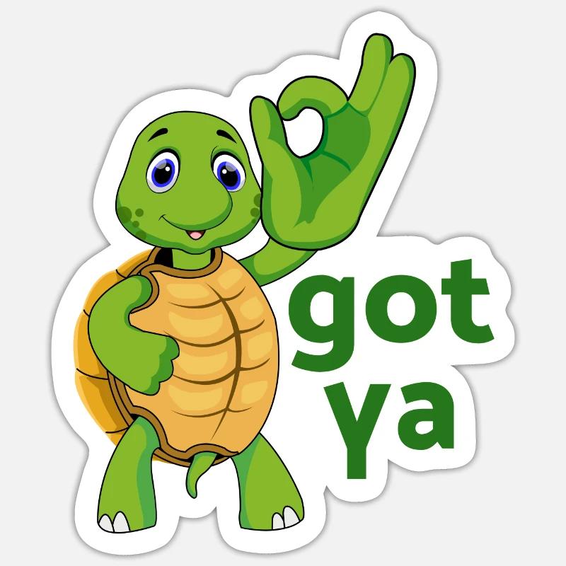turtle turtle testudines toad - Sticker size S (10 x 10 cm) - white matte
