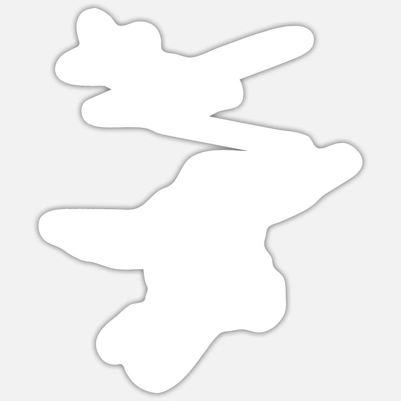 glider parachute drone - Sticker Größe S (10 x 10 cm) - Mattweiß