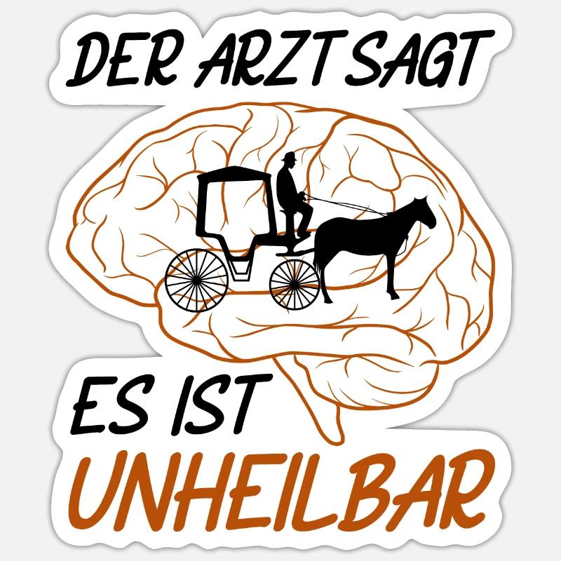 Kutscher Kutsche Pferdekutscher Kutschieren - Sticker Größe S (10 x 10 cm) - Mattweiß