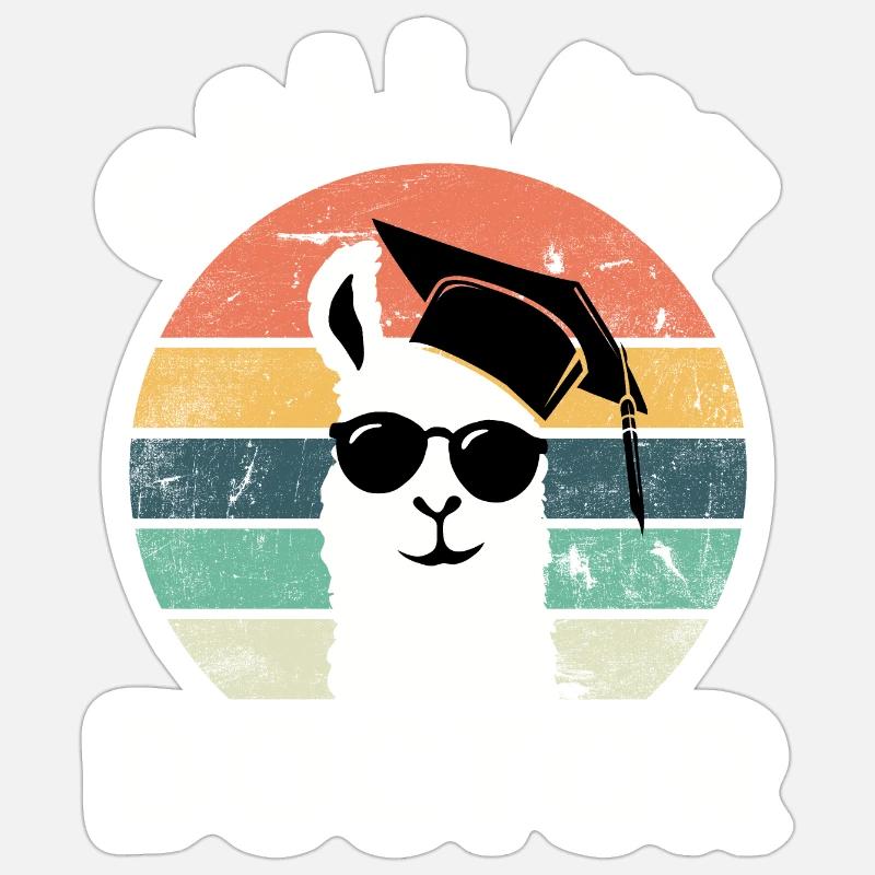 Funny Lama doktorat doktorat mówiąc Naklejka rozmiar S (10 x 10 cm)