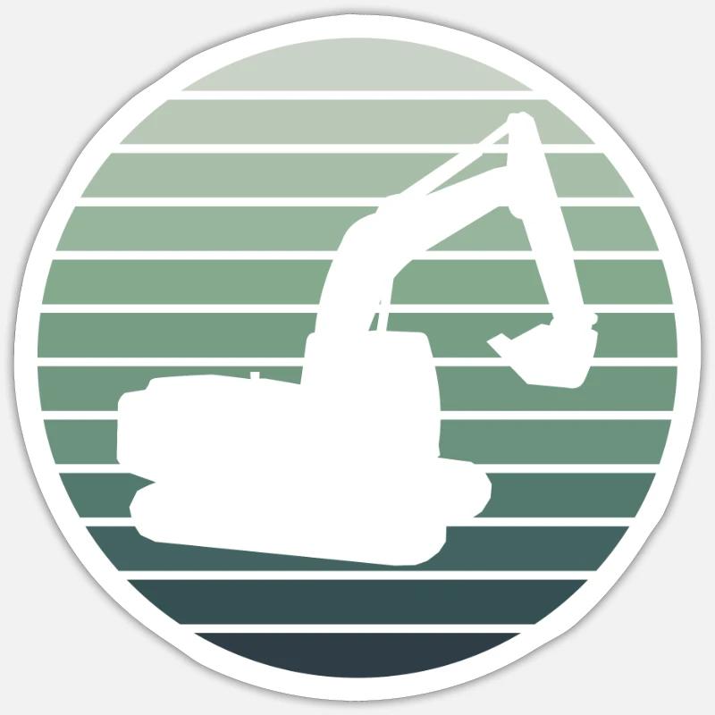 Baggerfahrer Baggern Baggerfahren Bagger - Sticker Größe S (10 x 10 cm) - Mattweiß