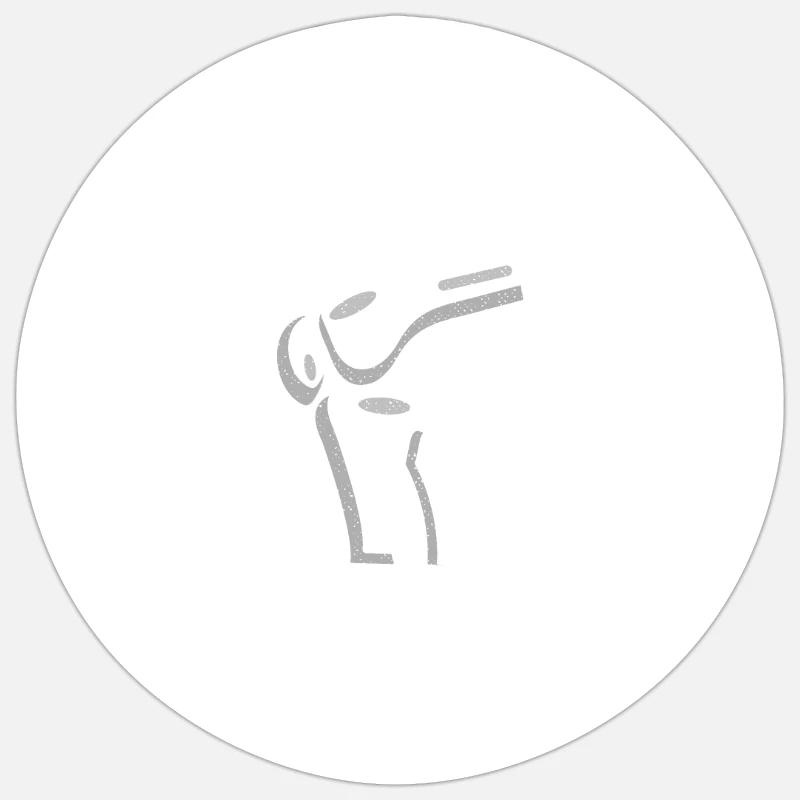 Knee Replacement Surgery Bionic Knee Club Member - Sticker size S (10 x 10 cm) - white matte