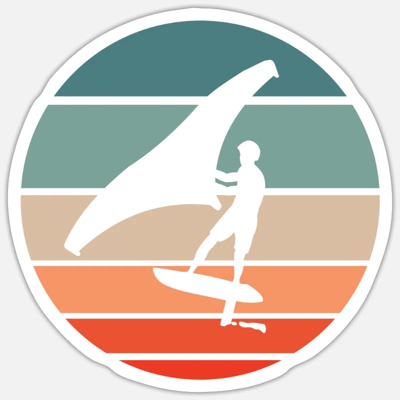 Wing Foiling Surf Surfing Surfer - Sticker size S (10 x 10 cm) - white matte