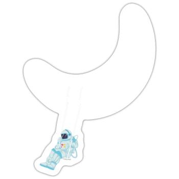 AstronautEnschaukel Mond - Sticker Größe S (10 x 10 cm) - Mattweiß - Vorne