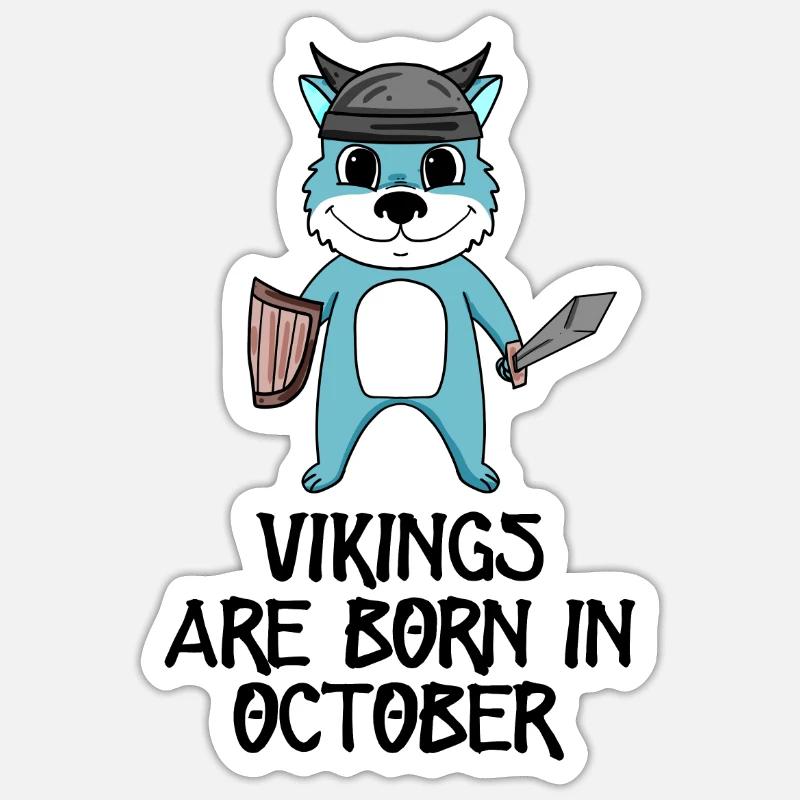 Mois de naissance mois d’octobre cadeau - Sticker taille S (10 x 10 cm) - blanc mat