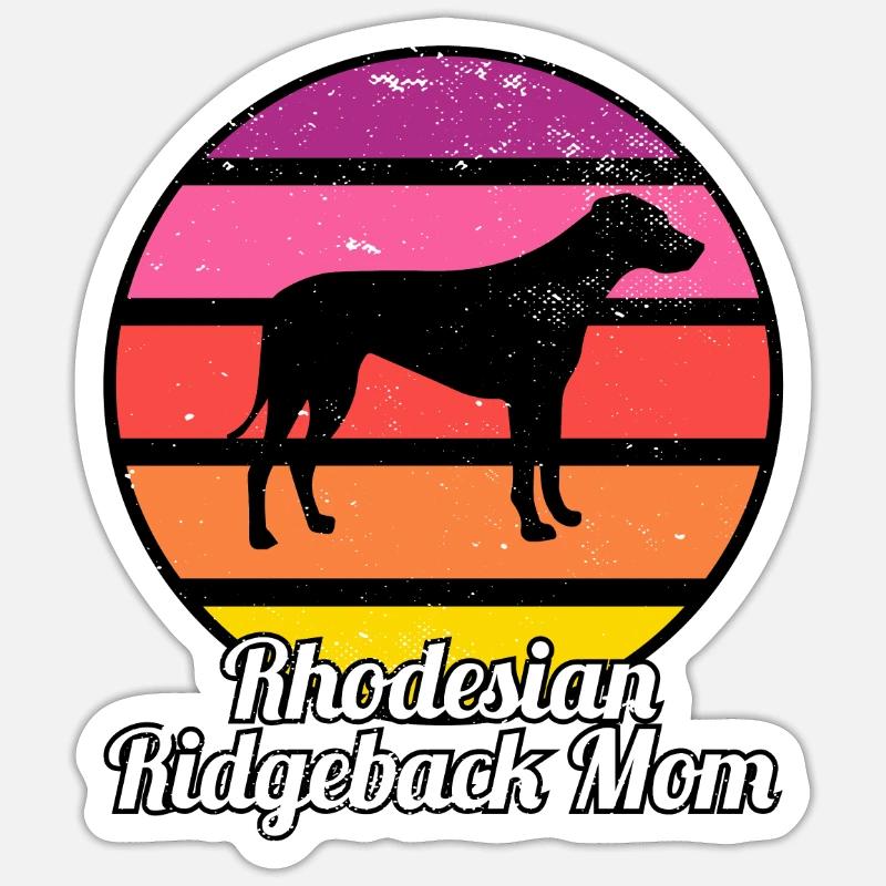 Rhodesian Ridgeback Mom I Retro Ridgeback Mom - Sticker size S (10 x 10 cm) - white matte