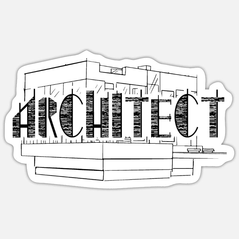 Architecte Métier Architecture Architecte étudiant - Sticker taille S (10 x 10 cm) - blanc mat