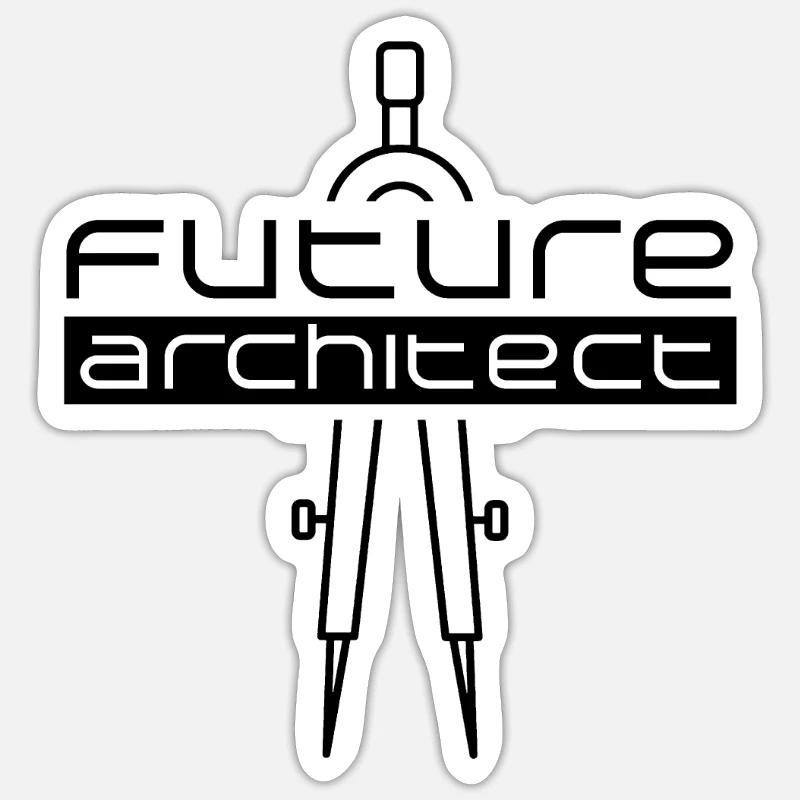 Architecte de l’architecture future architecte - Sticker taille S (10 x 10 cm) - blanc mat
