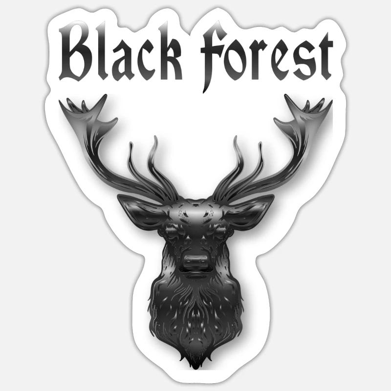 Faune des cerfs de la Forêt-Noire - Sticker taille S (10 x 10 cm) - blanc mat