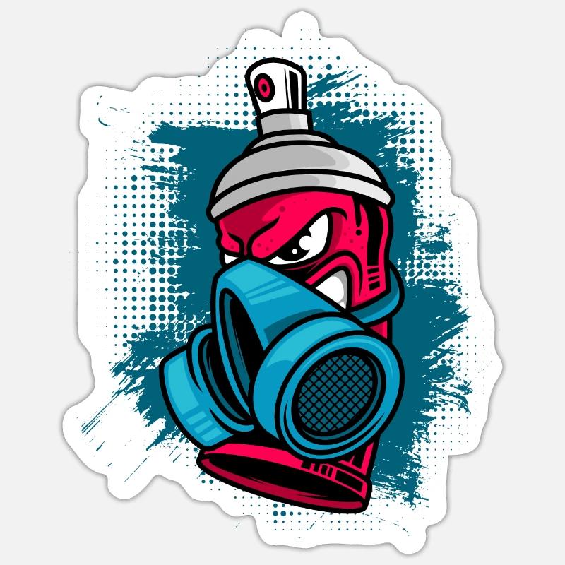 Spraydose Lackierer Kunst Graffiti - Sticker Größe S (10 x 10 cm) - Mattweiß