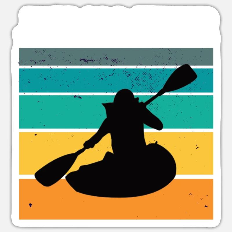 Kajak Kajakfahrer Paddelboot Geschenkidee Sticker Größe S (10 x 10 cm)