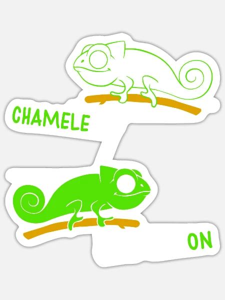 Chameleon Wechselspiel - Sticker Größe S (10 x 10 cm) - Mattweiß