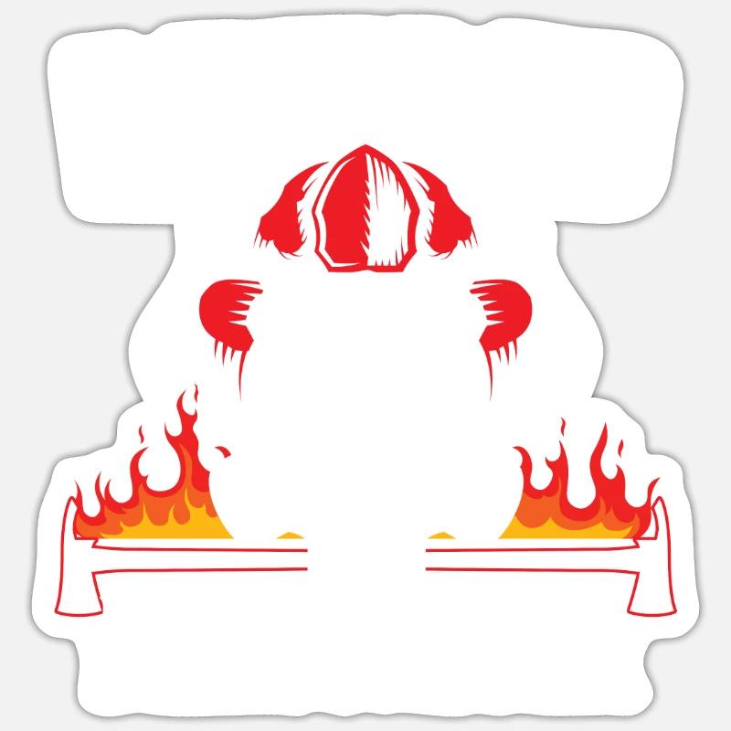 Pompier retraités - Sticker taille S (10 x 10 cm) - blanc mat