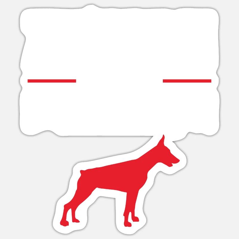 Dobermann Männer Rentner Geschenkidee - Sticker Größe S (10 x 10 cm) - Mattweiß