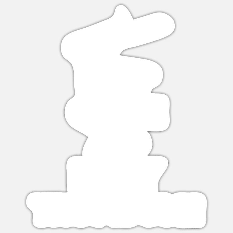 Trombone - Sticker taille S (10 x 10 cm) - blanc mat