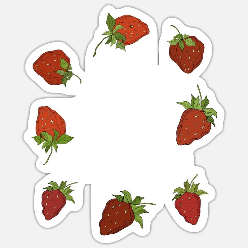 Coole Mädels Erdbeeren - Sticker Größe S (10 x 10 cm) - Mattweiß