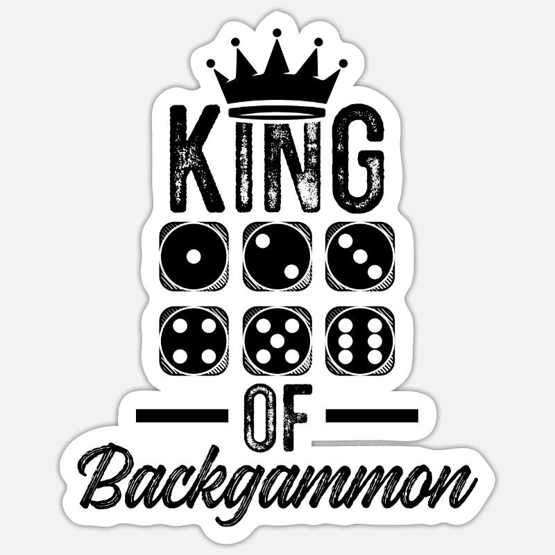 backgammon könig - Sticker Größe S (10 x 10 cm) - Mattweiß