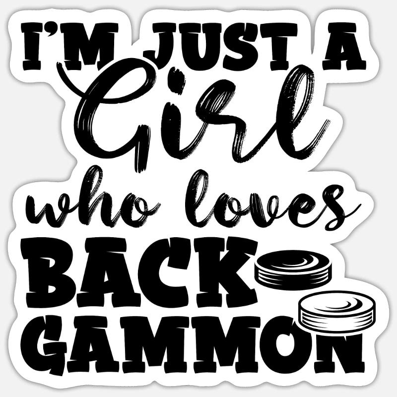 frau liebt backgammon - Sticker Größe S (10 x 10 cm) - Mattweiß