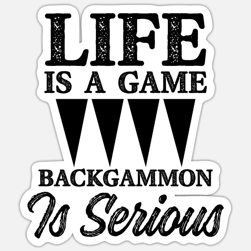 vivre jeu backgammon - Sticker taille S (10 x 10 cm) - blanc mat