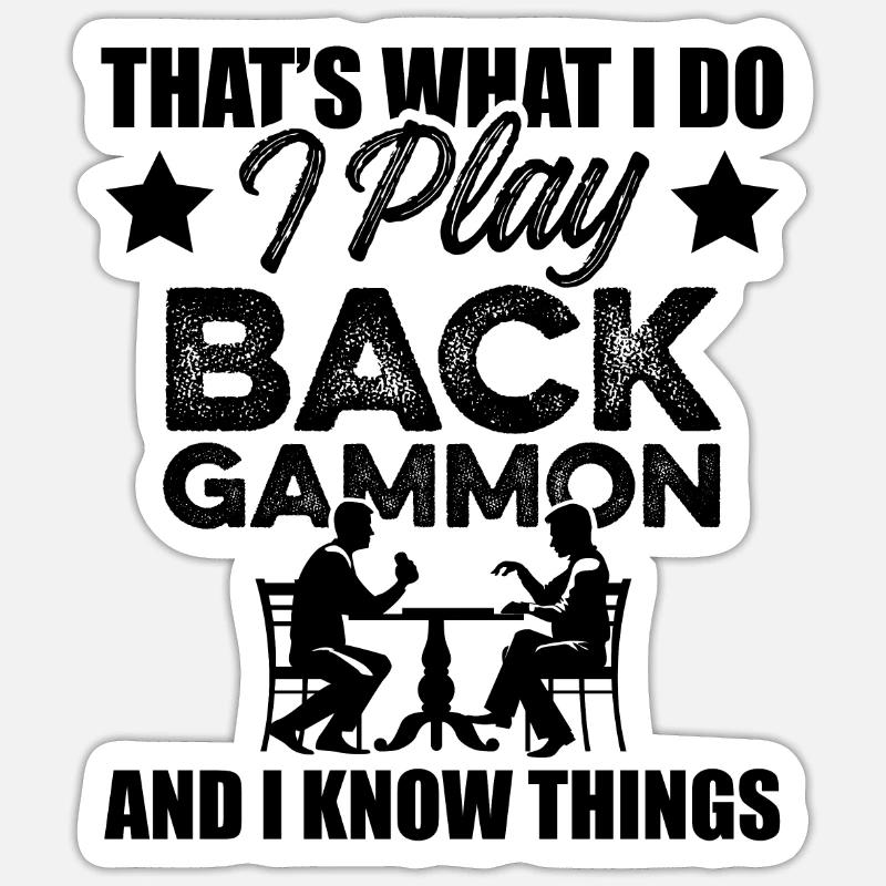 jeu backgammon - Sticker taille S (10 x 10 cm) - blanc mat