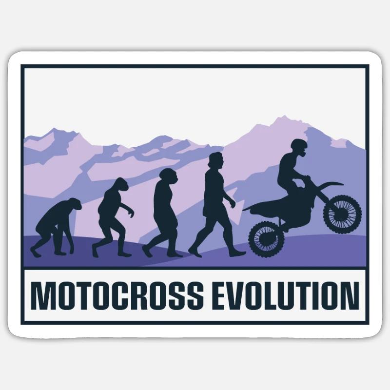 Motocross Evolution - Sticker taille S (10 x 10 cm) - blanc mat