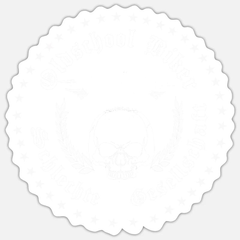 Old School Biker Schlechte Gesellschaft Bikershirt - Sticker Größe S (10 x 10 cm) - Mattweiß