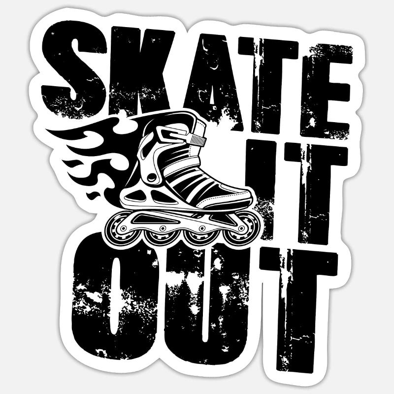 skate inline - Sticker taille S (10 x 10 cm) - blanc mat