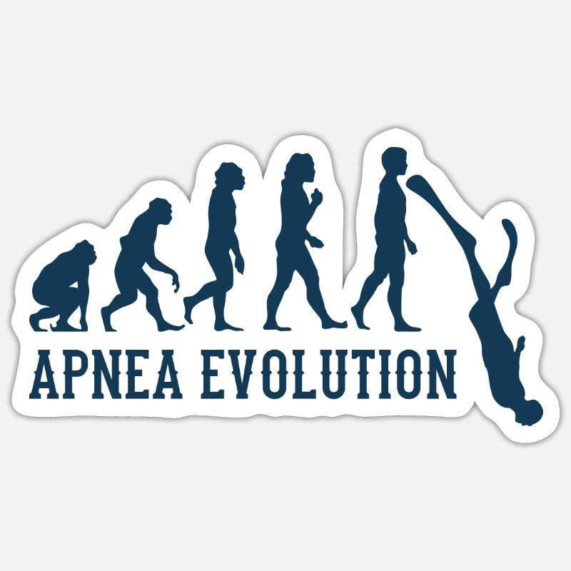 Apnoe Taucher Evolution Freitauchen Apnoetaucher Sticker Größe S (10 x 10 cm)