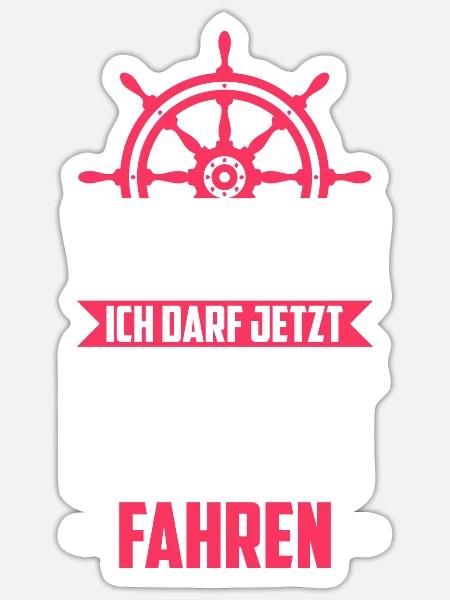 Bootsführerschein Motorboot Geschenk - Sticker Größe S (10 x 10 cm) - Mattweiß
