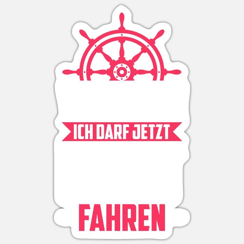Bootsführerschein Motorboot Geschenk - Sticker Größe S (10 x 10 cm) - Mattweiß