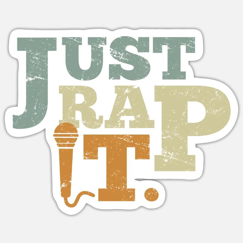 Hip Hop Sort Just Rap it Rapper Rap - Sticker taille S (10 x 10 cm) - blanc mat